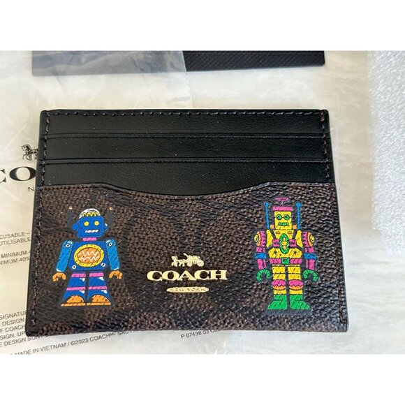S NWT COACH COSMIC ROBOT SLIM ID/CARD CASE SIGNATURE CW929 - Picture 2 of 9